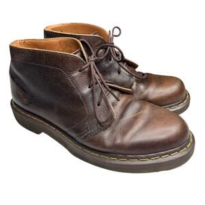 Sz 11 Vtg Dr. Martens 1B61 Brown Leather Chukka Boots Lace-Up Mid Top Docs y2k